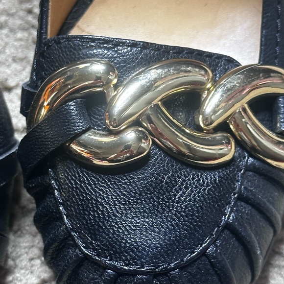 Nine West Black Loafers with Gold Accent - Picture 7 of 11